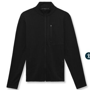IBEX Men's Shak Jacket Black Wool Long Sleeve Zip Up